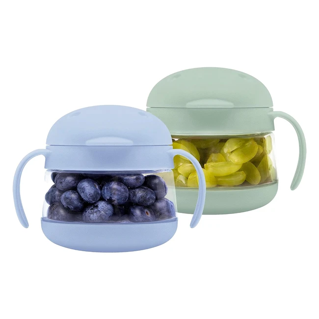 Ubbi Tweat No Spill Snack Container for Kids - BPA-Free Tritan - Sage Blue - Toddler Must-Have