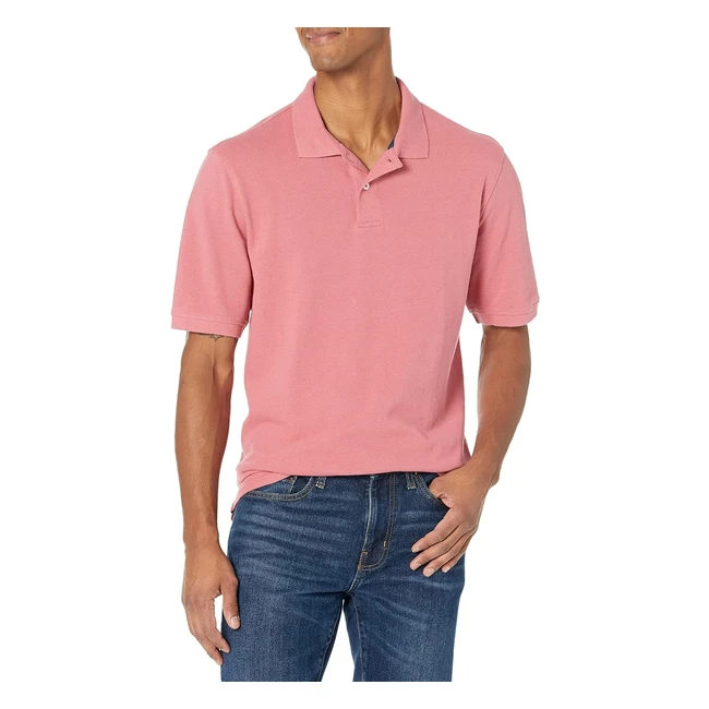 Amazon Essentials Herren Polohemd Baumwollpique Big & Tall Verwaschenes Rot L