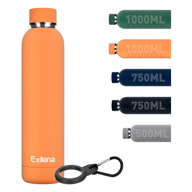 Exllena Metal Water Bottles with Bottle Buckle  Double Wall Vacuum Insulated  