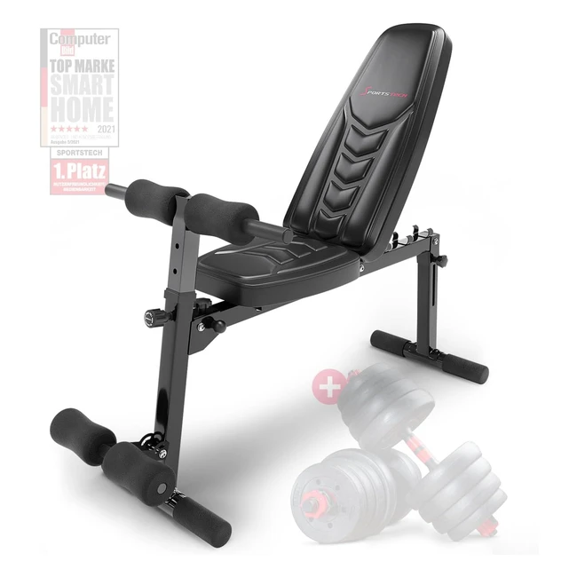 Sportstech 8in1 klappbare Hantelbank mit einzigartigem Design BRT500 Anti-Rutsch