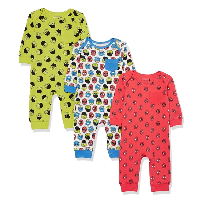 Tute lunghe in cotone bimbo Disney Marvel Star Wars - Pacco da 3