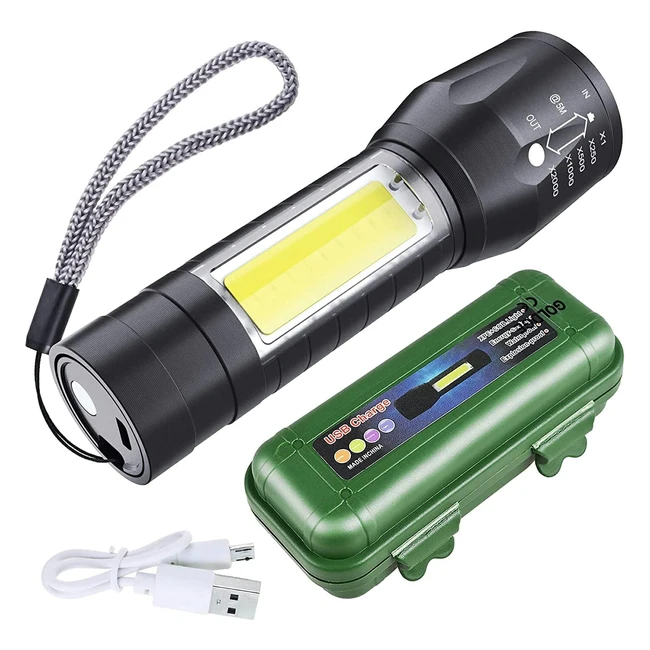 Linterna LED Goldge 500lm USB Recargable Alta Potencia