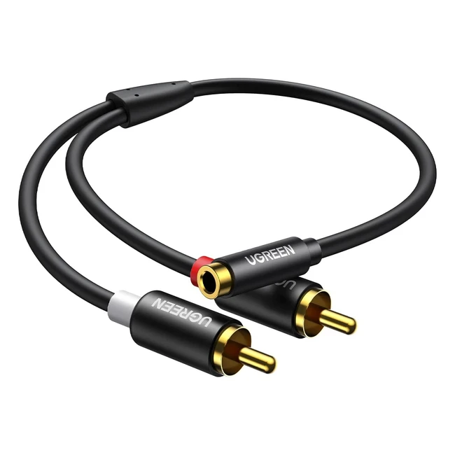 UGREEN Cinch Klinke Adapter 35mm Klinke Buchse auf 2 Cinch Stecker 25cm