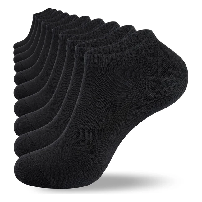 Tibisi Mens Trainer Socks Pack of 10 - Breathable Cotton Low Cut Sports Socks