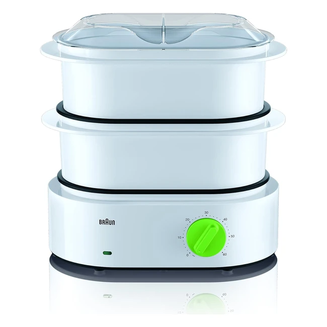 Braun FS3000 850W Acciaio Bianco - Cestelli Universali, Capacità 31L, Steam Booster