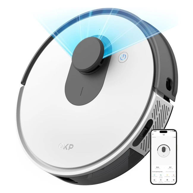 Aspirateur Robot OKP L1 3800Pa Lidar Détect. Obstacles Poils Animaux