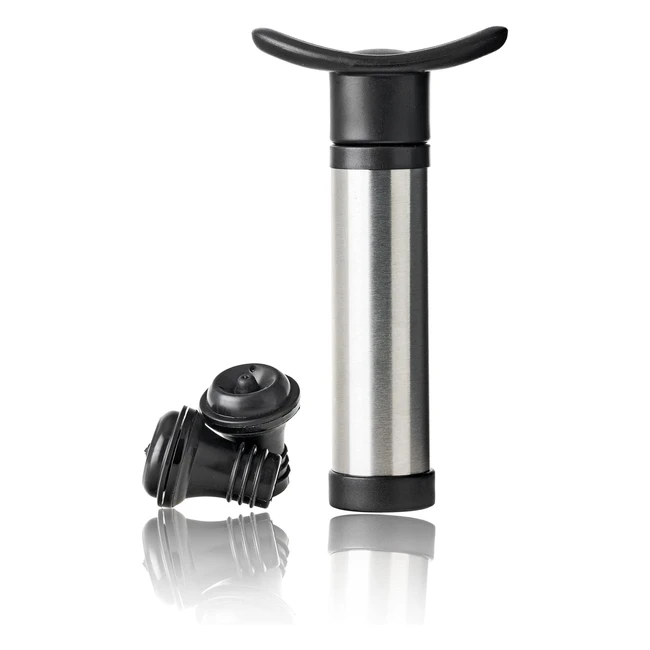 Pompa per Vuoto Vino Acciaio Qpractiko - Conserva il Vino Fino a 7 Giorni