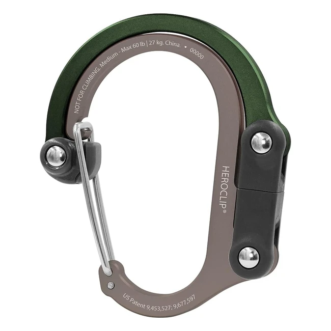 Heroclip Medium - Mosquetn y Gancho para Bolsa Mochila Cochecito de Beb - 