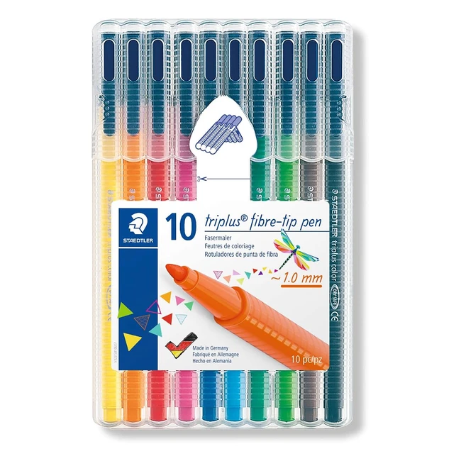 Staedtler Triplus Color 323 SB10 - Rotuladores de colores punta fina - Estuche 10 marcadores