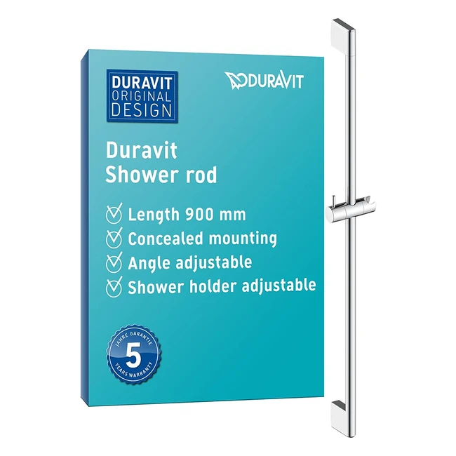 Barre de douche Duravit Universal avec support de douchette rglable 900 mm chr