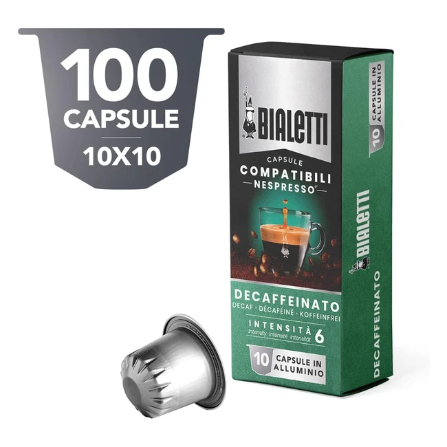 Bialetti Capsules Compatibles Nespresso Got Dcafin Intensit 6 - 100 Capsules Aluminium