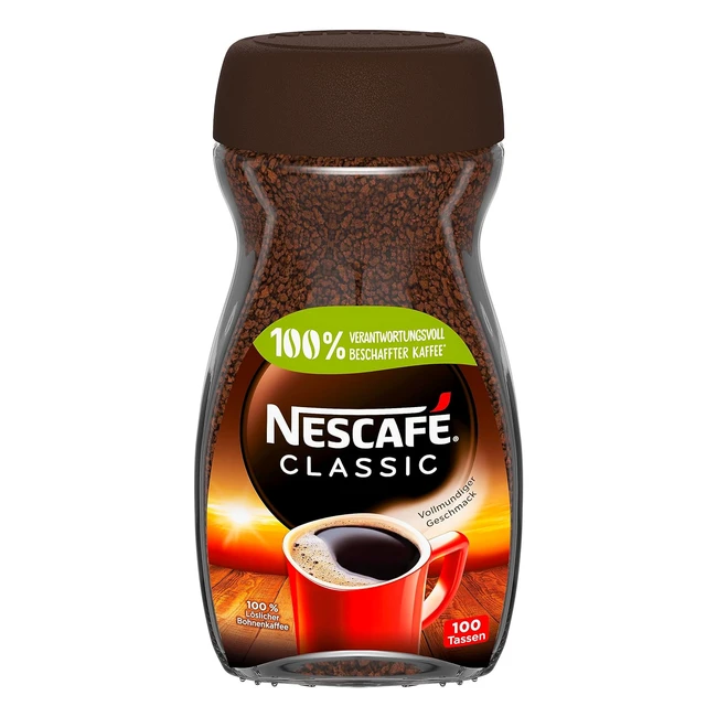Nescafé Classic löslicher Bohnenkaffee, stark im Geschmack, intensives Aroma, 200g