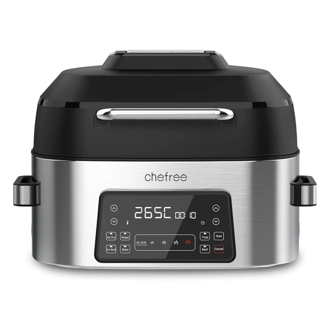 Chefree Health Grill & Air Fryer 6L XL Multicooker 6in1 Smart Griddle Roast Bake Broil Smokeless Dishwasher Safe AFG01