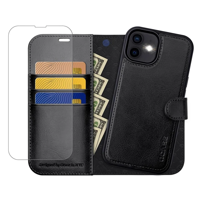 iPhone 12 Pro Wallet Case - Detachable Magnetic 2 in 1 PU Leather with RFID Bloc