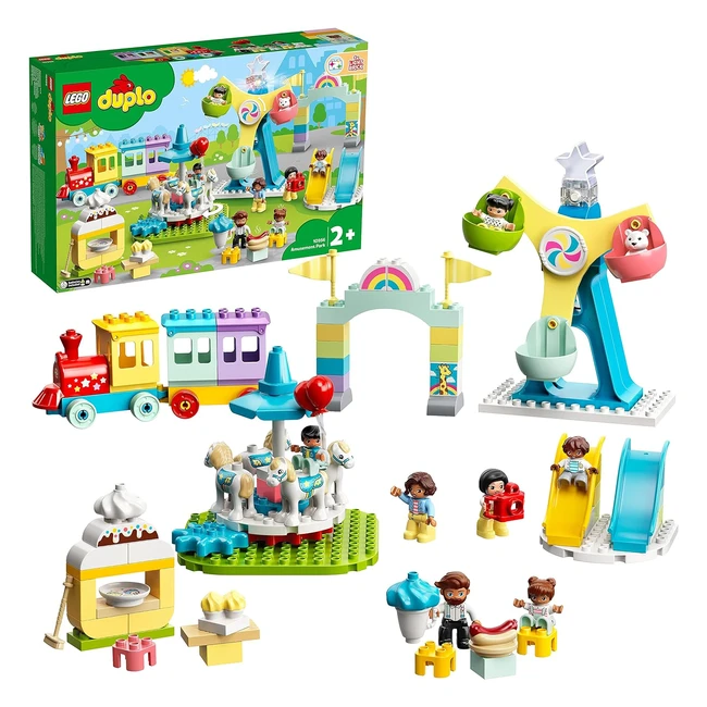 LEGO Duplo 10956 Abenteuerpark Kinder Spielzeug ab 2 Jahren mit Kirmes und Zug