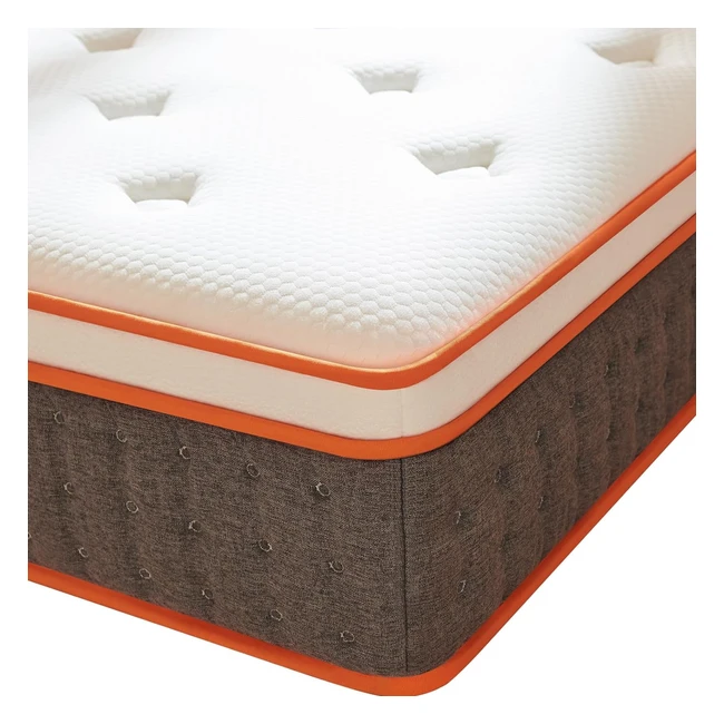 iyee nature Single Mattress 87 Inch Hybrid Mattress Single | Comfort Foam | Individually Wrapped Pocketed Sprung Mattress | Medium Firm Memory Foam Mattress Single 90x190x22cm