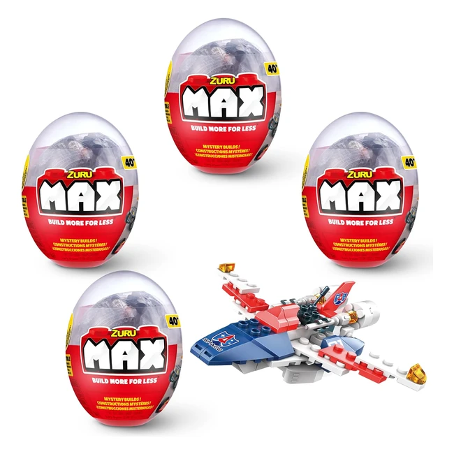 Max Build More Egg Capsule Pack of 4 - Hochwertige Baukltzchenfiguren