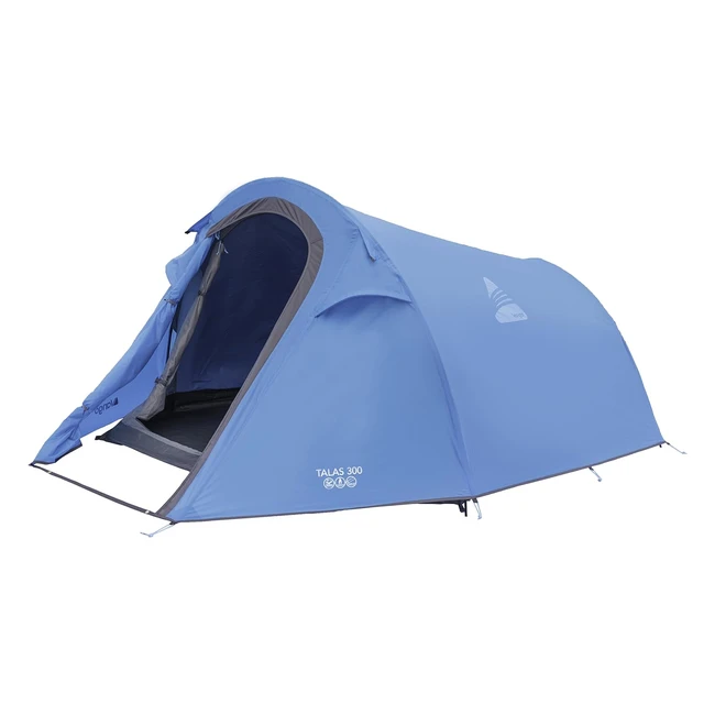 Vango Talas 300 3 Man Tunnel Tent - Waterproof  Durable - Camping Outdoor Ad
