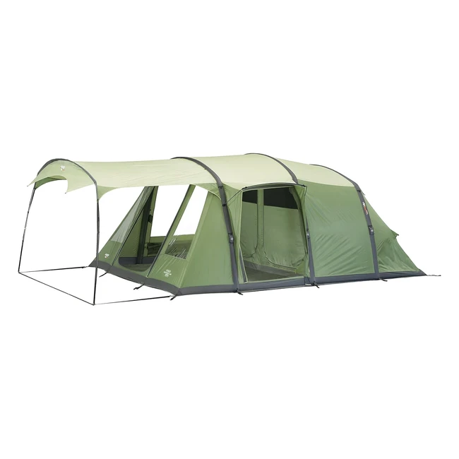 Vango Odyssey Inflatable Family Tunnel Tent Epsom Green Airbeam SC - Amazon Exclusive - Quick Pitch - Sun Canopy - Waterproof - Fire Retardant