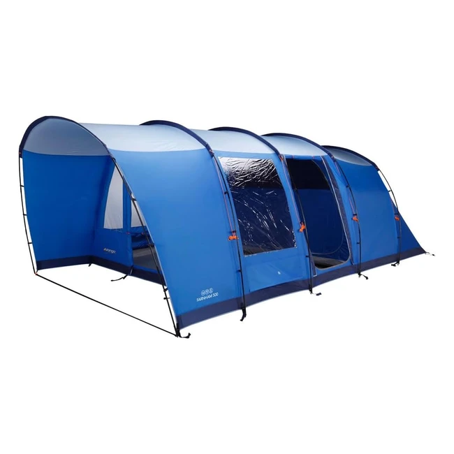 Vango Farnham Family Tunnel Tent River Blue 500 - Amazon Exclusive - Waterproof 