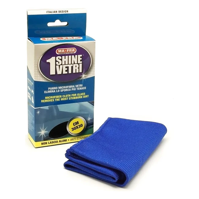 Panno Microfibra Mafra 1shine Vetri 30x30cm - Rimuove Sporco Senza Aloni