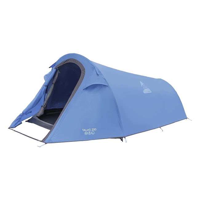 Vango Talas 200 2 Man Tunnel Tent - Waterproof  Durable - Camping Outdoor Ad