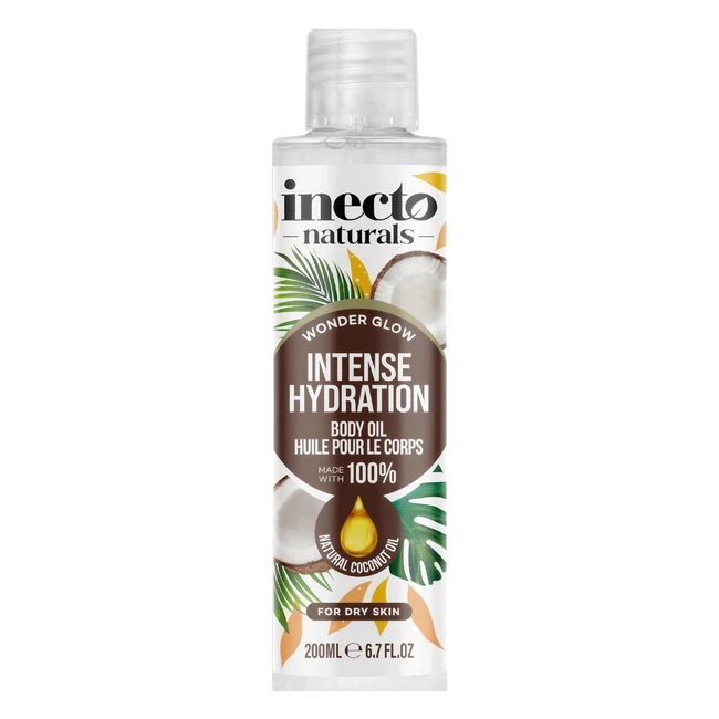 Inecto Naturals Very Smoothing Body Oil Coconut 200ml - Hydrating Postshower Moisturiser