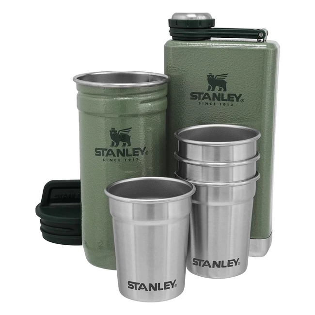 Flasque Stanley Adventure Preparty Shot Glass Hammertone Green - Sans BPA - Verres Shot - Coffret Cadeau