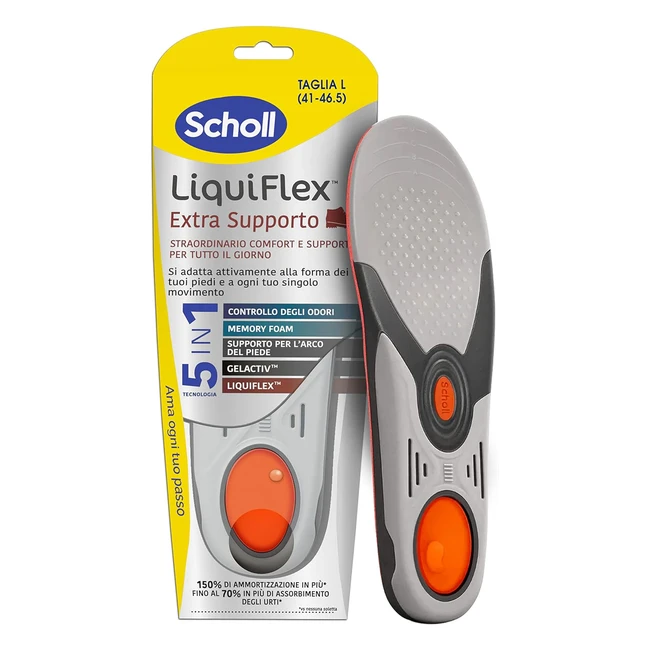 Solette Scholl Liquiflex Extra Supporto 5 in 1 Memory Foam - Taglia L 41465 Rosso