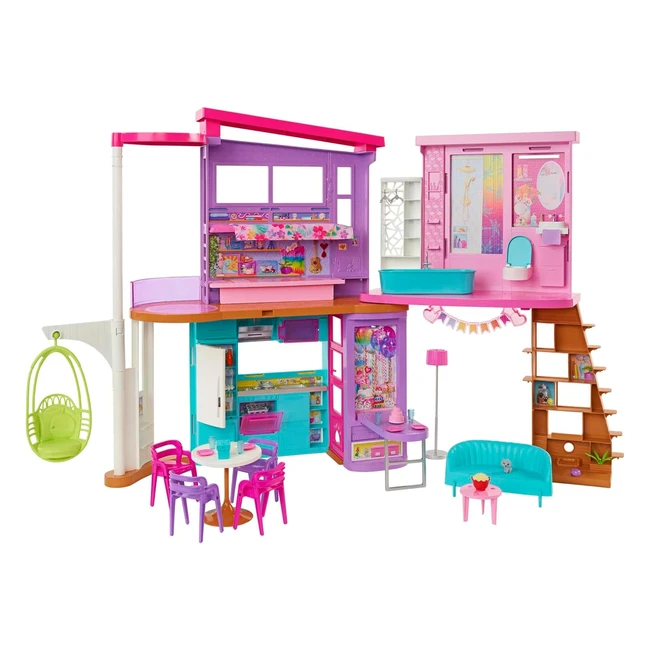 Barbie Casa di Malibu Playset 106 cm - 2 Piani 6 Stanze Ascensore Altalena - 