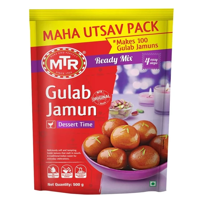 MTR Instant Gulab Jamun Mix 500g - Facile Preparazione - Dolci Indiani