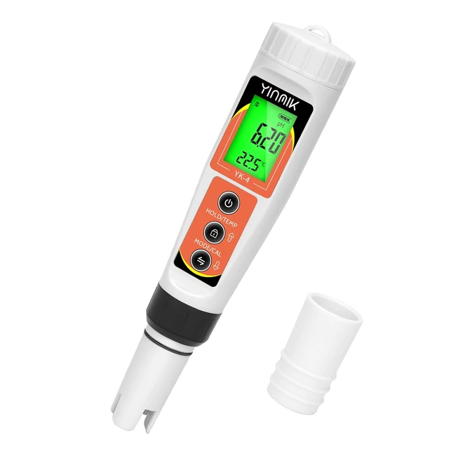 Medidor de pH y EC Yinmik 4 en 1 - Profesional Analizador de Calidad de Agua - Piscina Acuario