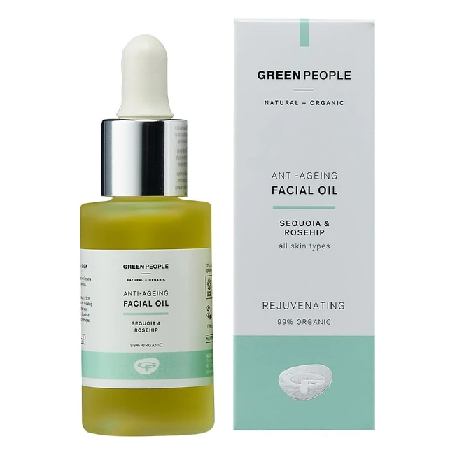 Green People Antiageing Facial Oil 30ml - Natural Organic Face Oil with Gua Sha 