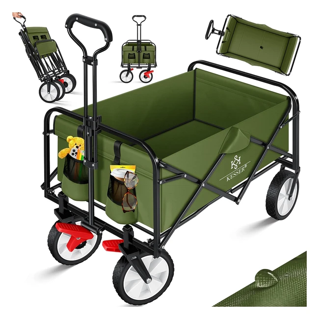 Kesser Bollerwagen faltbar Handwagen Transportkarre Gertewagen inkl 2 Netztasch