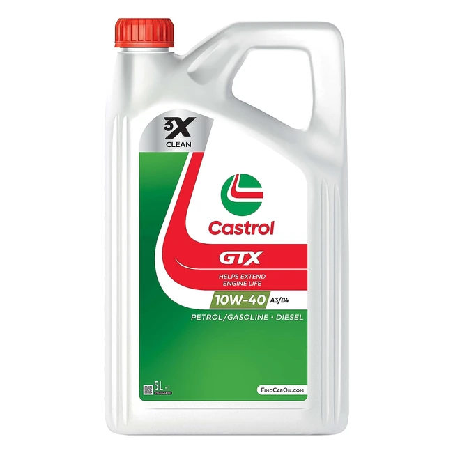 Castrol GTX 10W40 A3B4 Motorl 5L - Verlngert die Motorlebensdauer