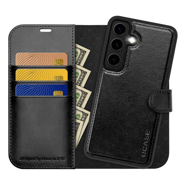 Samsung Galaxy S24 Wallet Case Detachable Magnetic 2-in-1 PU Leather