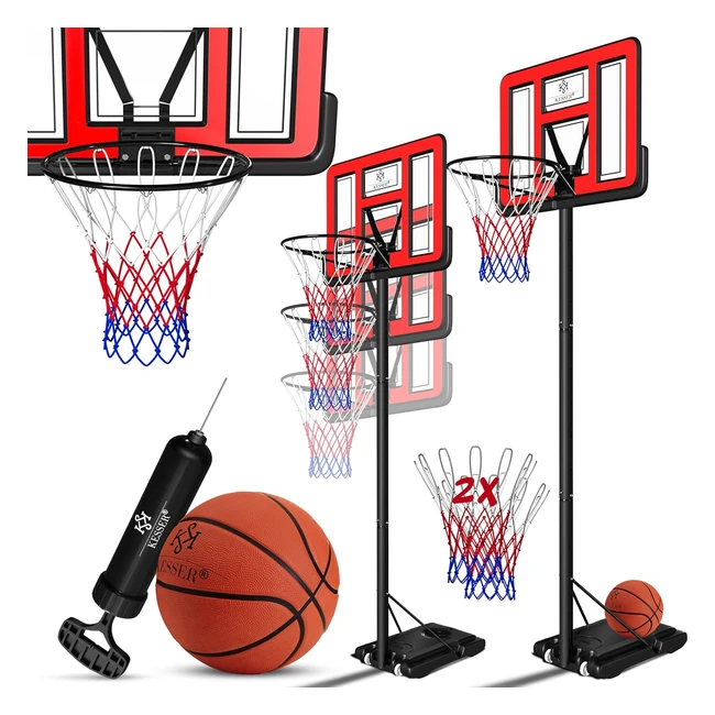 Kesser Premium Basketballkorb mit Stnder  Rdern inkl Basketball  Pumpe  