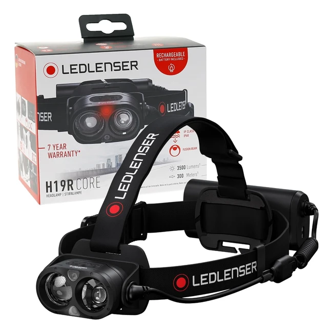 Torcia Frontale Ledlenser H19R Core 3500 Lumen - Ricaricabile - Luce Rossa - IP6