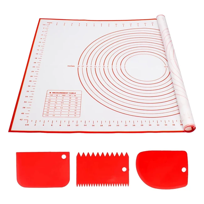 Spianatoia per impastare Alyvisun 70x50 cm con tappetini antiscivolo e 3 raschie