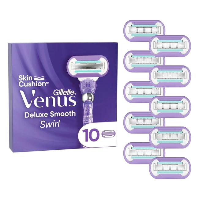 Gillette Venus Deluxe Smooth Swirl Rasierklingen für Damenrasierer 10 Ersatzklingen Damenrasierer mit 5 Klingen für eine langanhaltend glatte Rasur