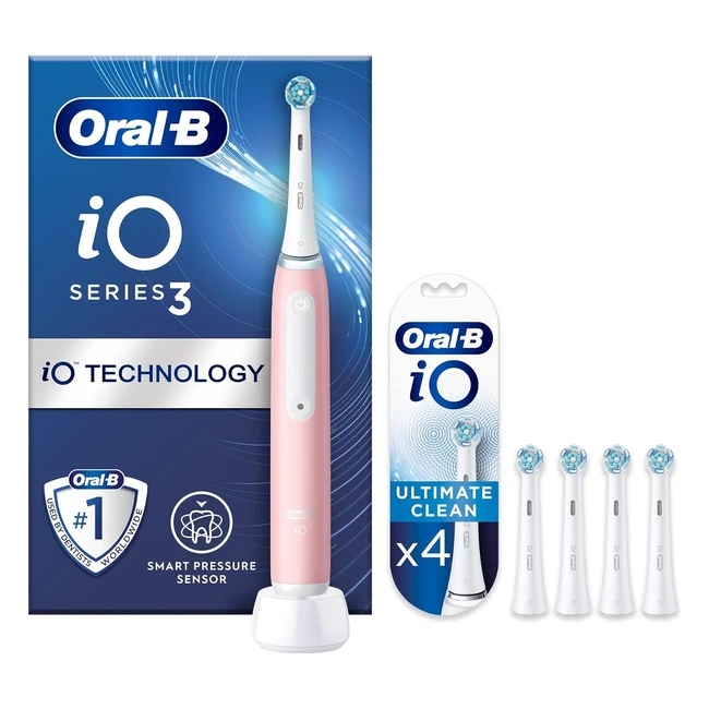OralB iO3 Electric Toothbrush for Adults  Mothers Day Gift  4 Heads 3 Modes 