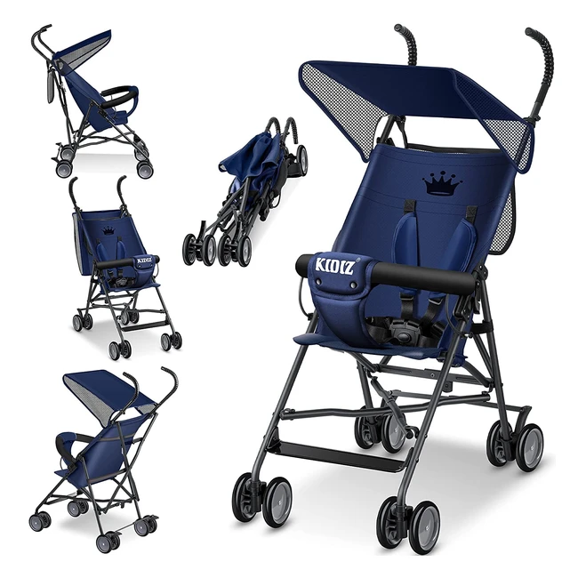 Kidiz City Buggy Faltbarer Kinderwagen 360 4-Zoll-Rder inkl Sonnen- und Regen