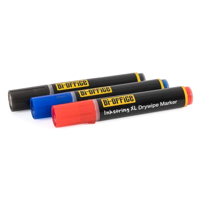 Bioffice InkStringXL - Marcatore ad inchiostro liquido per lavagna bianca 3mm - Nero/Rosso/Blu