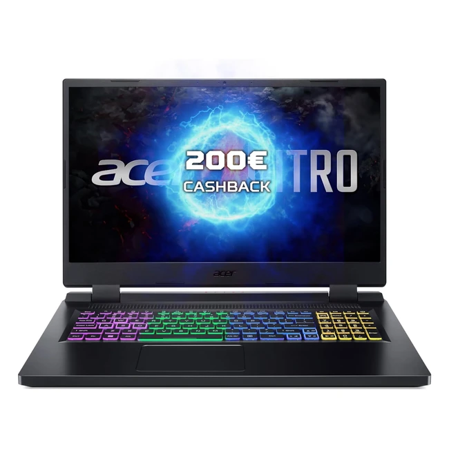 Acer Nitro 5 AN5175572JT Gaming Laptop 17,3 Zoll FHD 144Hz Display Intel Core i7-12650H 16GB RAM 1TB SSD Nvidia GeForce RTX 4060 Windows 11 QWERTZ Tastatur Schwarz