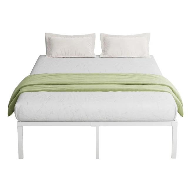 Novilla 305cm Metal Single Bed Frame Platform Bed - White