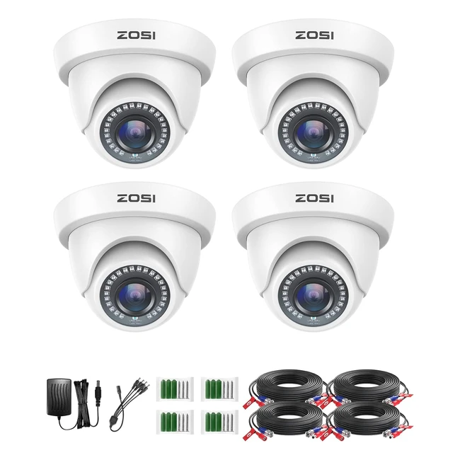 ZOSI 4 Pack 1080P HDTVI Home Security Camera Outdoor Indoor 1920TVL 80ft Night V