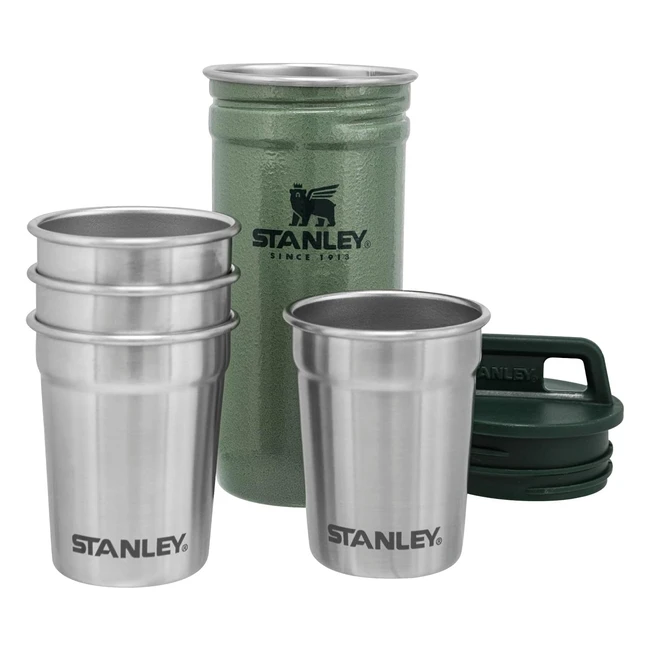 Ensemble de verres à shot Stanley Adventure 059ml Hammertone Green - Acier inoxydable sans BPA - Empilable - Lave-vaisselle
