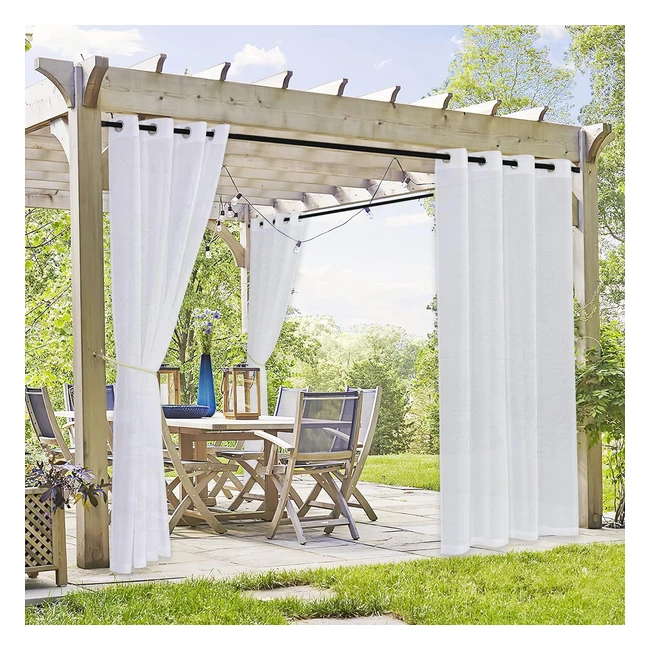 Cortina Exterior Impermeable Pony Dance - 2 Piezas 137 x 243 cm - Visillos Blancos