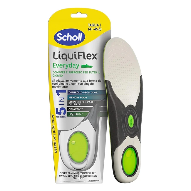 Scholl Liquiflex Everyday Solette Regolabili Antiodore Memory Foam 5 in 1 Taglia