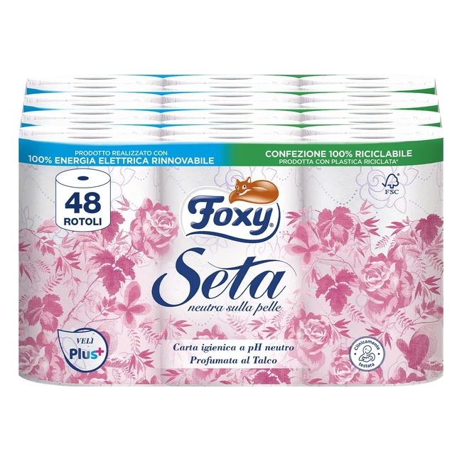 Foxy Sete Carta Igienica 200 Strappi x 48 Rotoli 2 Veli Elevato Spessore